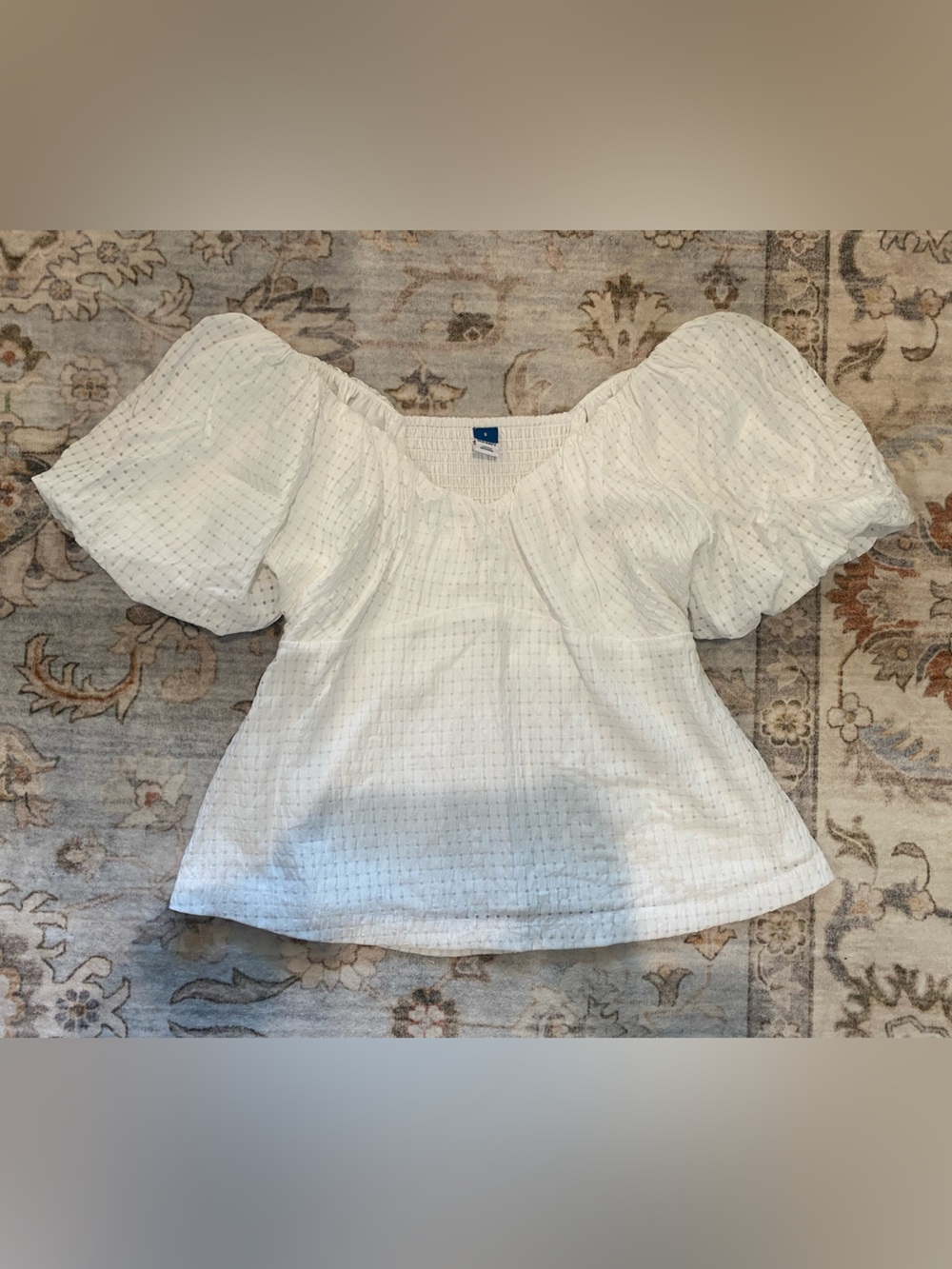 Old Navy Gingham Puff Sleeve Empire Waist Too